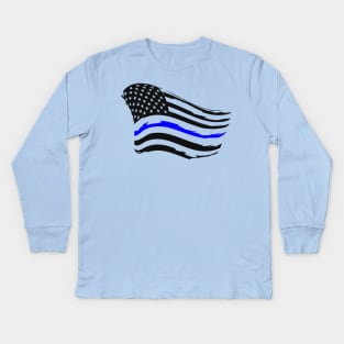 Thin Blue Line Kids Long Sleeve T-Shirt